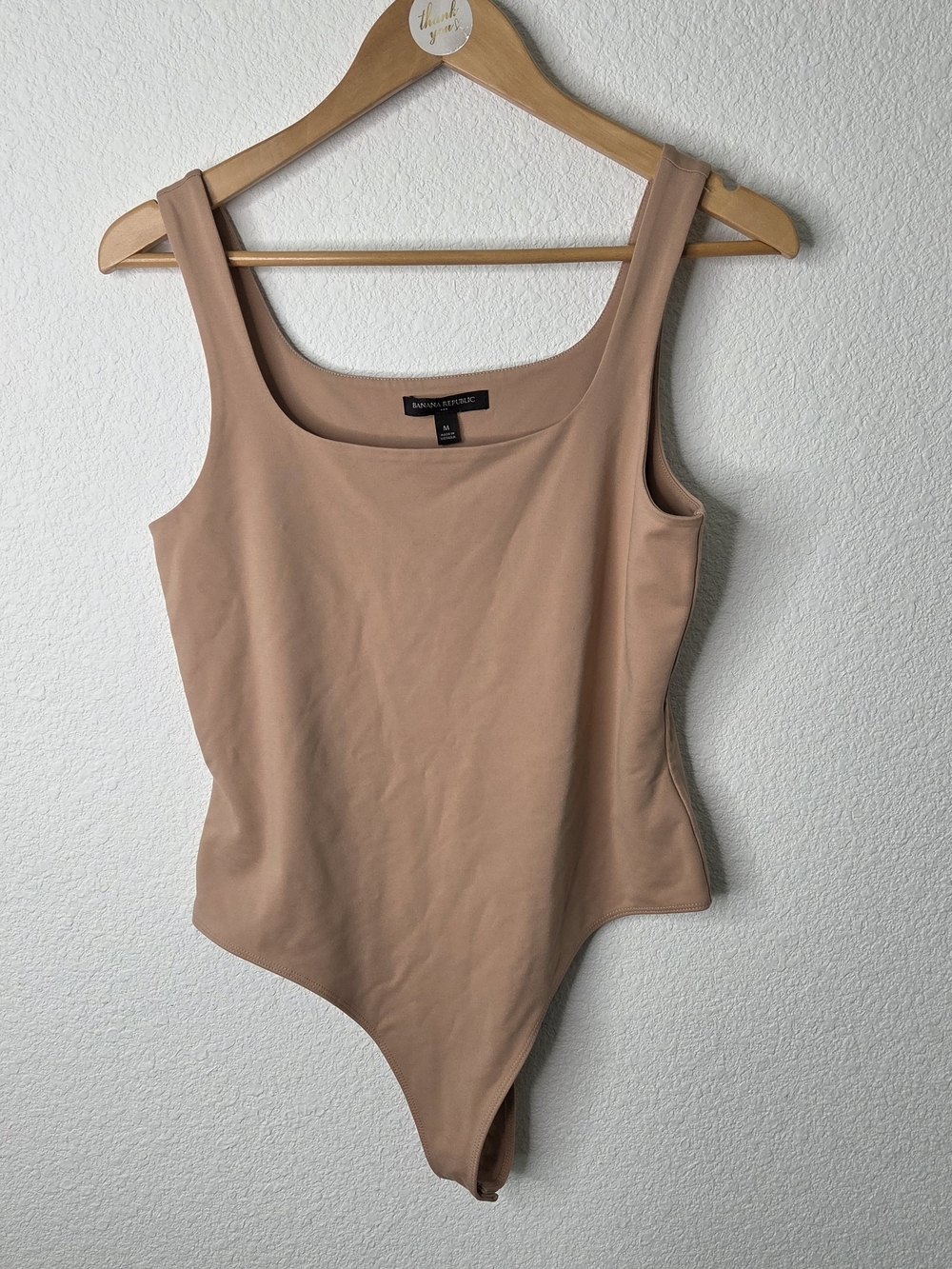Banana Republic Beige Tank Bodysuit - Scoop Neck Sleeveless Size Medium